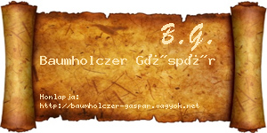Baumholczer Gáspár névjegykártya
